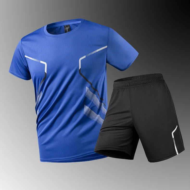 Ensemble de sport homme 2 pièces CHRLCK – T-shirt + Short, séchage rapide | Trail & Randonnée
