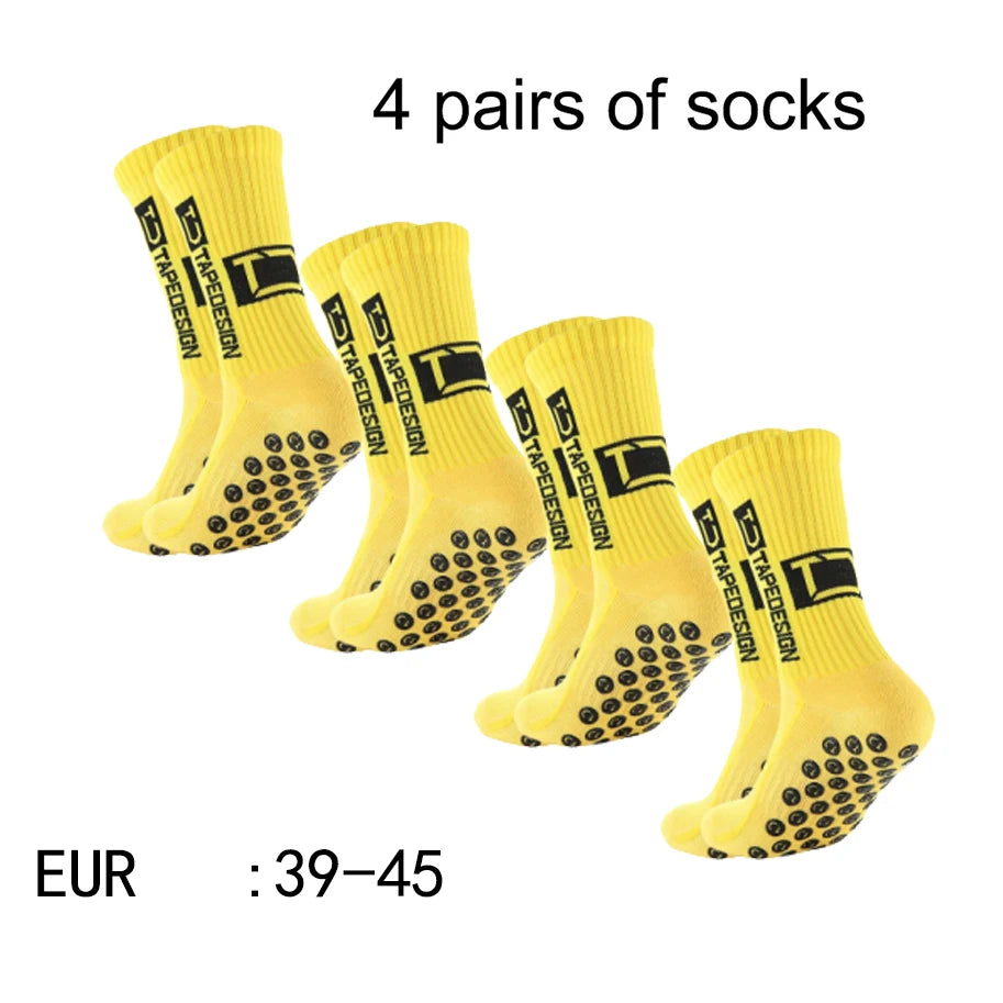Chaussettes de sport antidérapantes – Lot de 4 paires, respirantes | Football & Trail