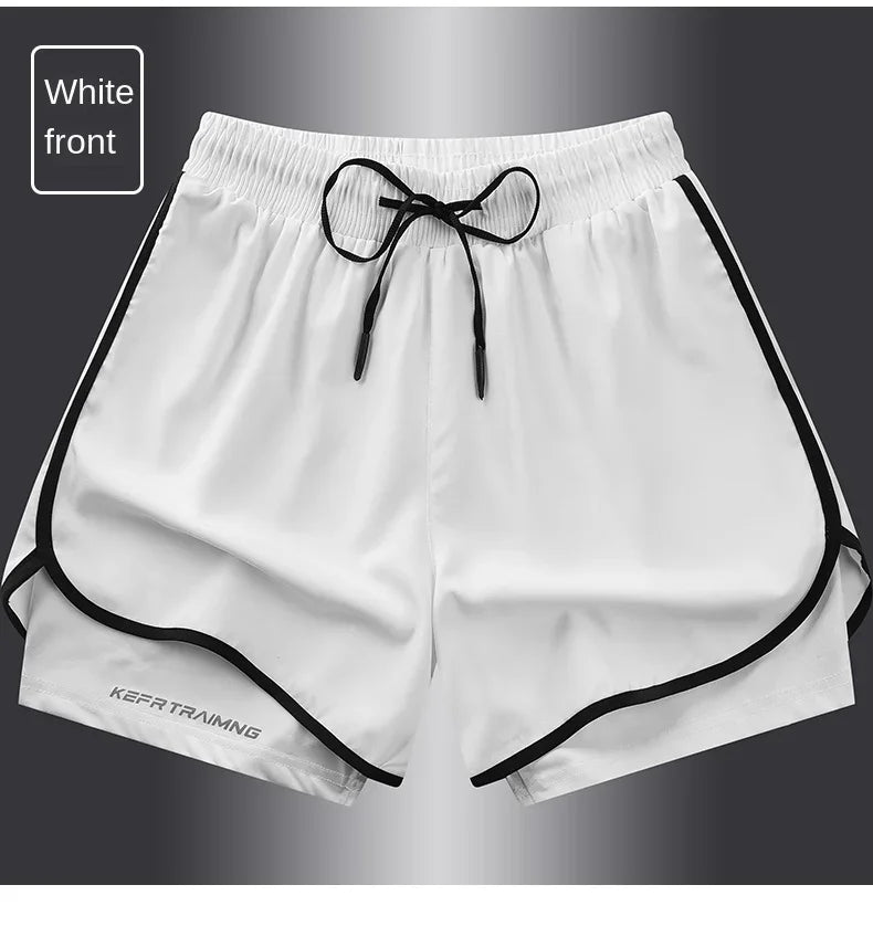 Short de sport double couche homme/femme – Anti-éblouissement, running & fitness