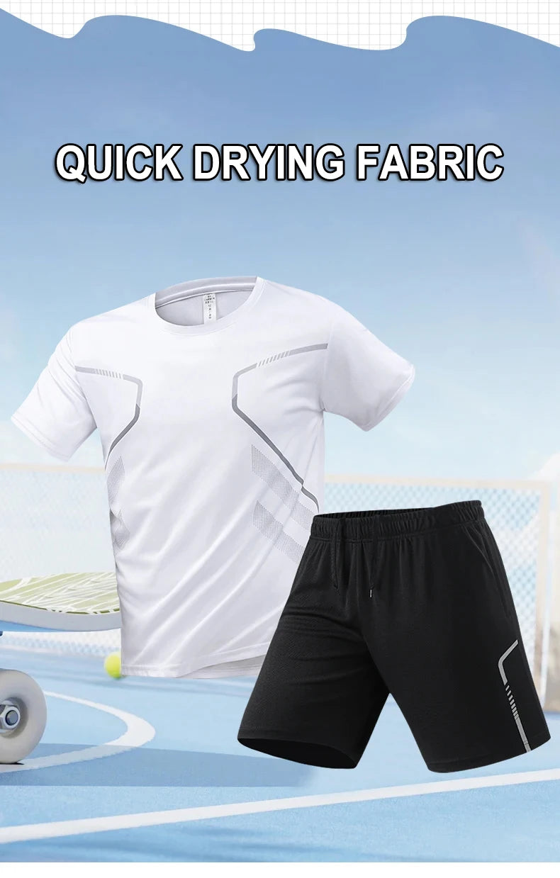 Ensemble de sport homme 2 pièces CHRLCK – T-shirt + Short, séchage rapide | Trail & Randonnée