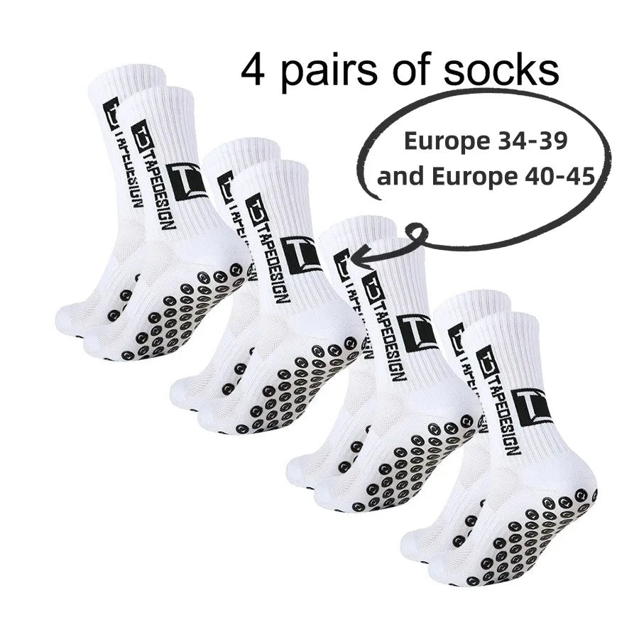 Chaussettes de sport antidérapantes – Lot de 4 paires, respirantes | Football & Trail