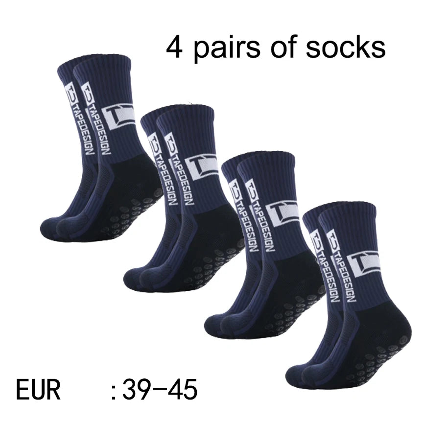 Chaussettes de sport antidérapantes – Lot de 4 paires, respirantes | Football & Trail
