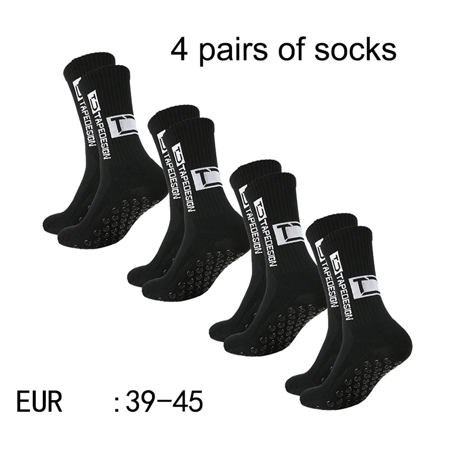 Chaussettes de sport antidérapantes – Lot de 4 paires, respirantes | Football & Trail