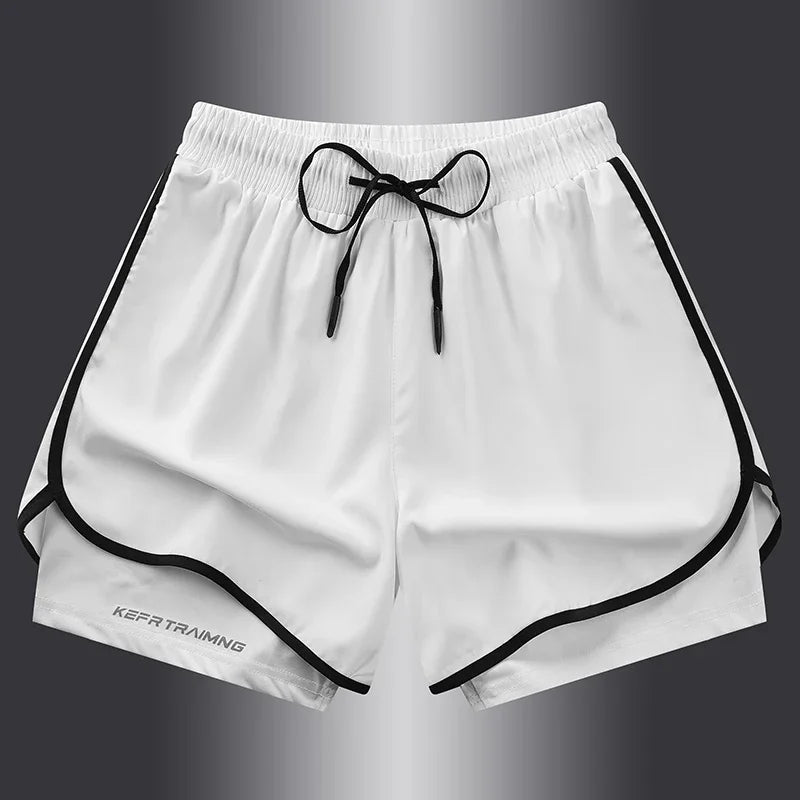 Short de sport double couche homme/femme – Anti-éblouissement, running & fitness