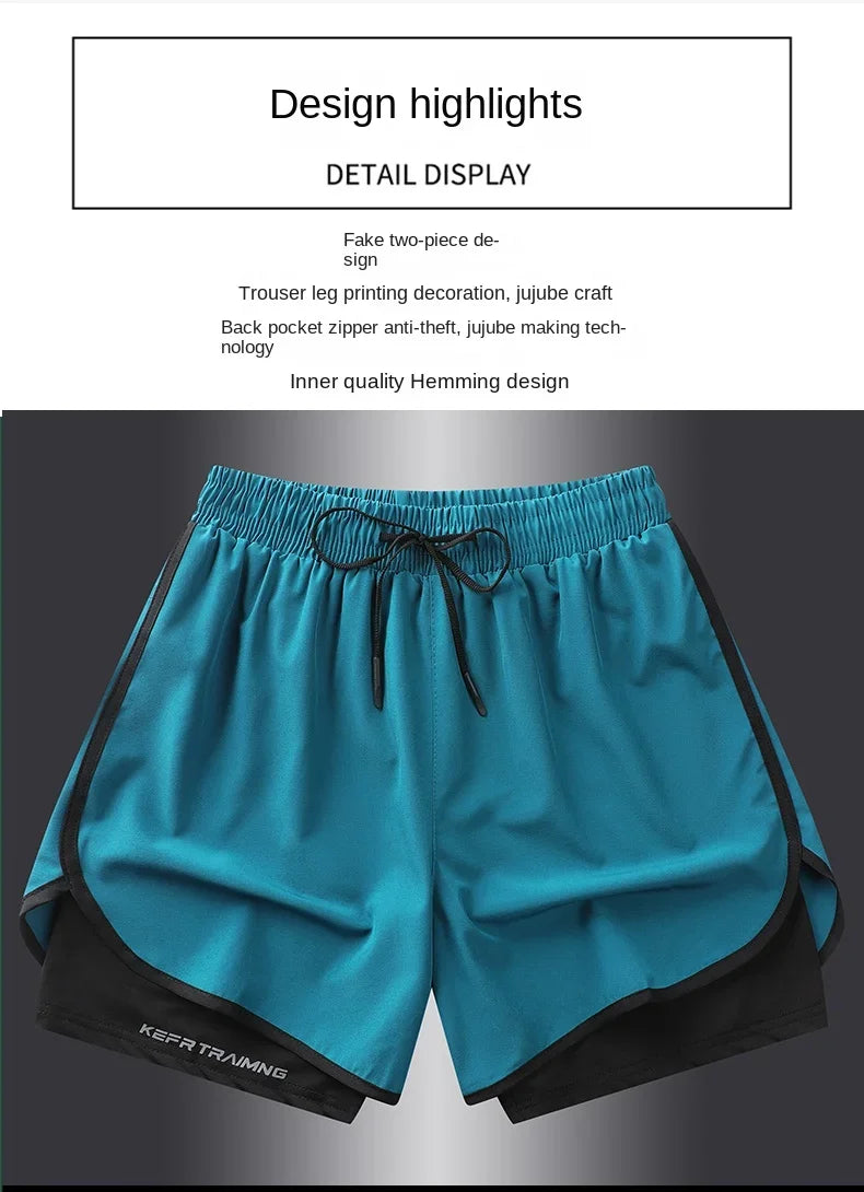 Short de sport double couche homme/femme – Anti-éblouissement, running & fitness
