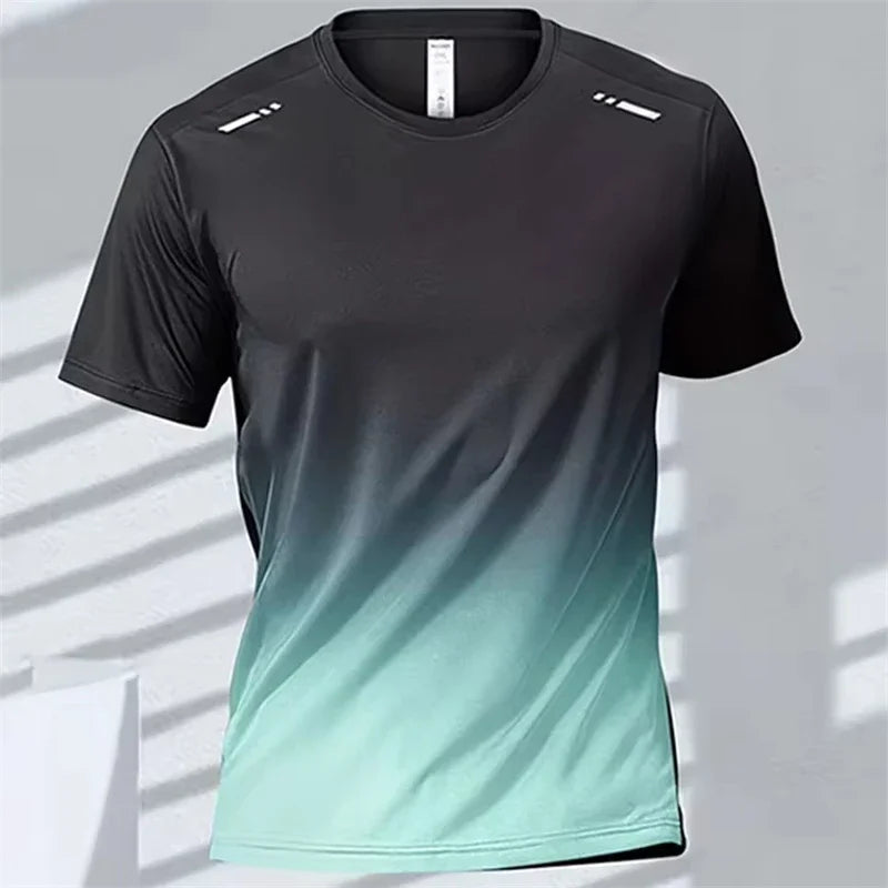T-shirt de sport homme dégradé – Séchage rapide, fitness & running