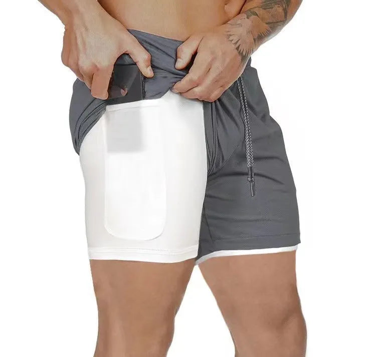 Short camouflage 2-en-1 homme – Séchage rapide, fitness & jogging