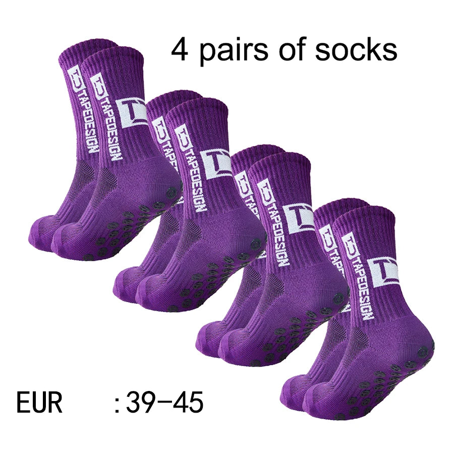 Chaussettes de sport antidérapantes – Lot de 4 paires, respirantes | Football & Trail