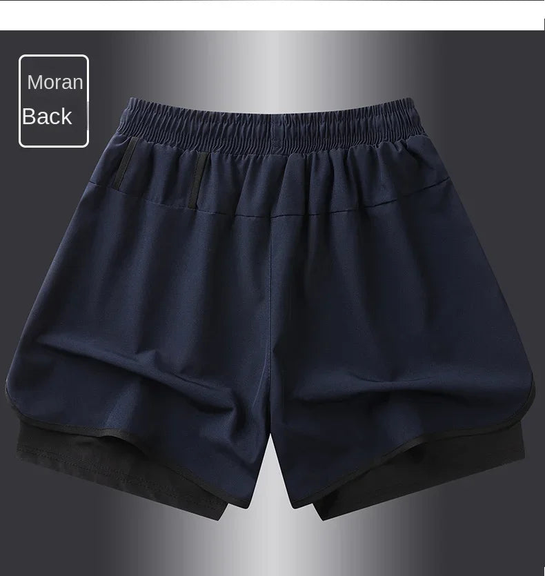 Short de sport double couche homme/femme – Anti-éblouissement, running & fitness