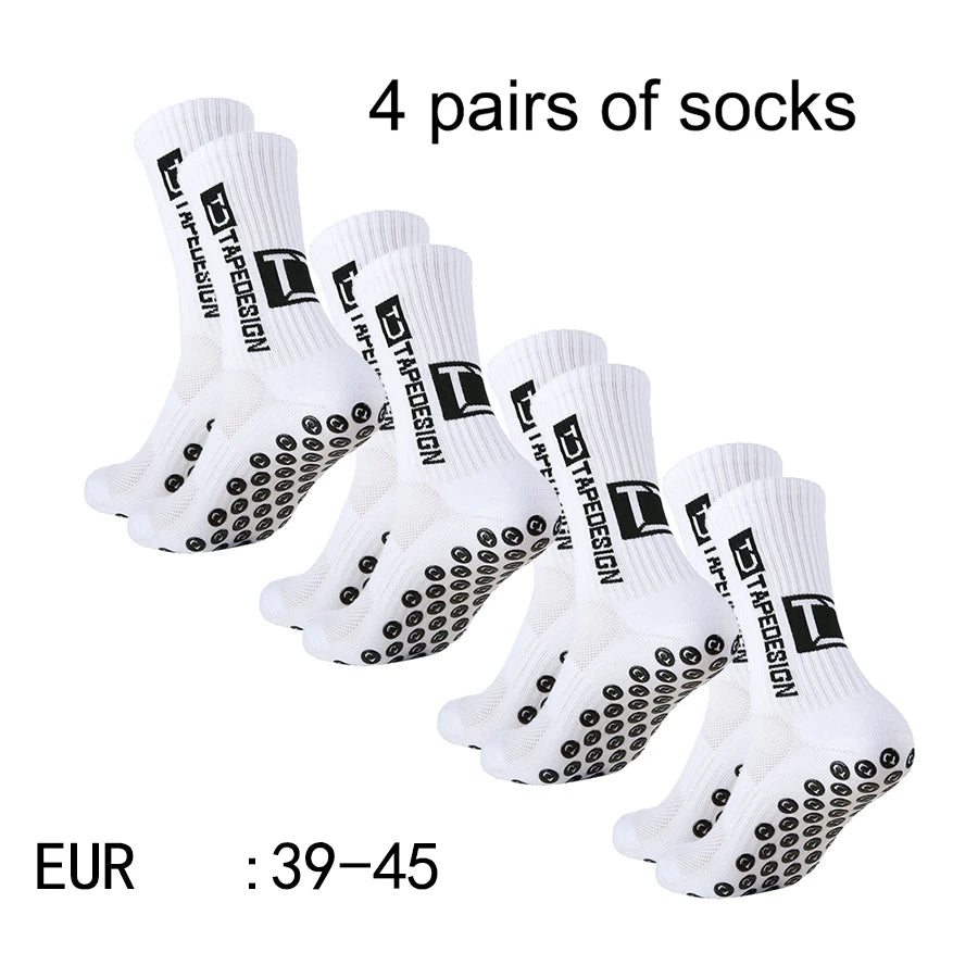Chaussettes de sport antidérapantes – Lot de 4 paires, respirantes | Football & Trail