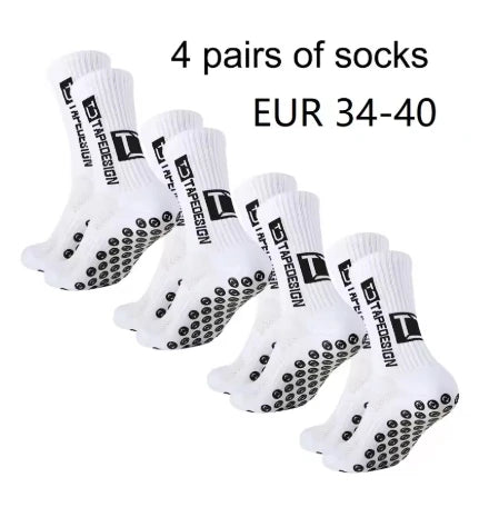 Chaussettes de sport antidérapantes – Lot de 4 paires, respirantes | Football & Trail