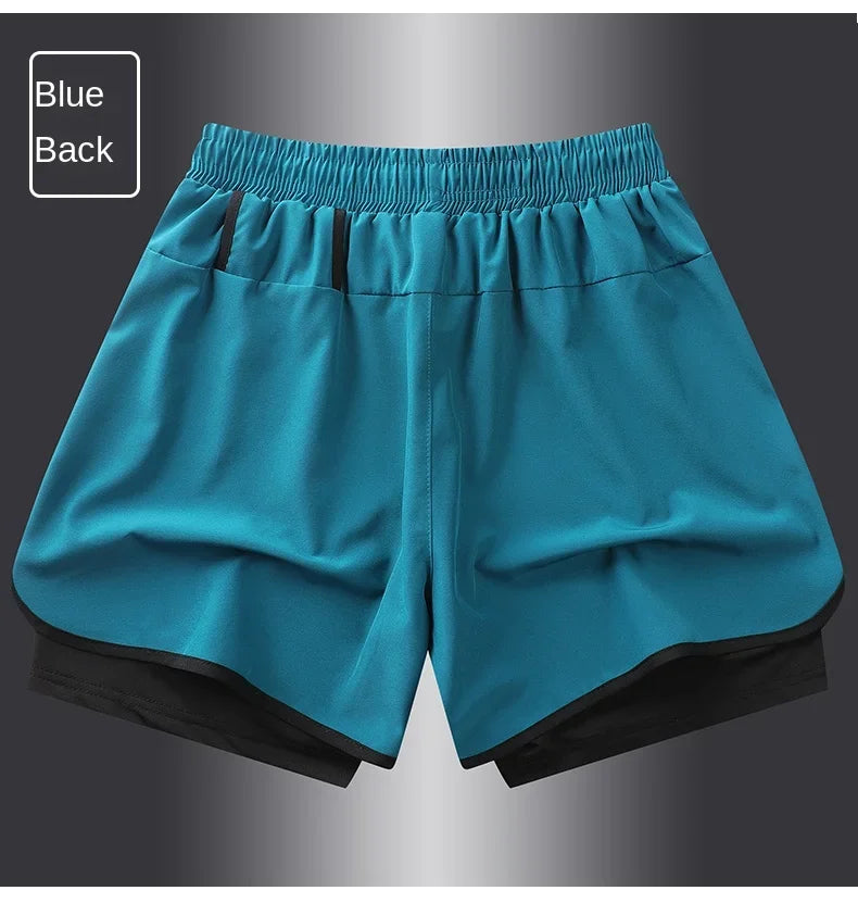 Short de sport double couche homme/femme – Anti-éblouissement, running & fitness