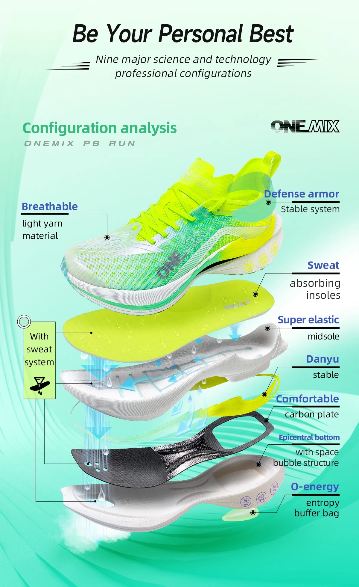 Chaussures trail ONEMIX – Plaque carbone, amorti, respirantes | Marathon & Running