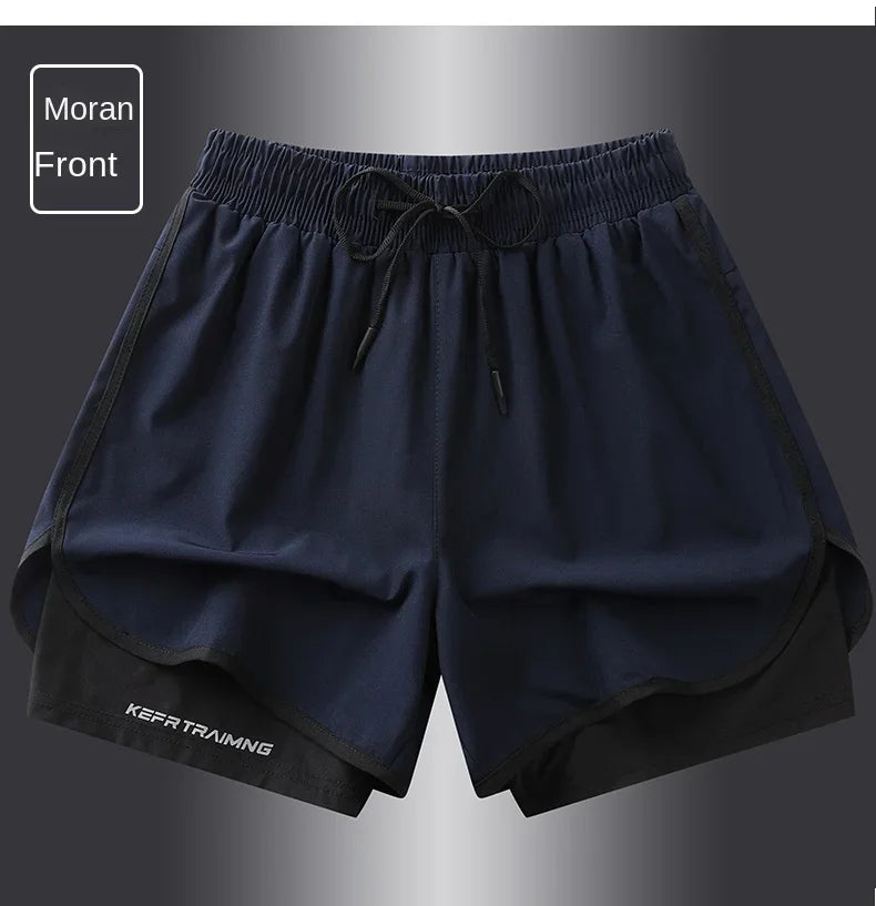 Short de sport double couche homme/femme – Anti-éblouissement, running & fitness