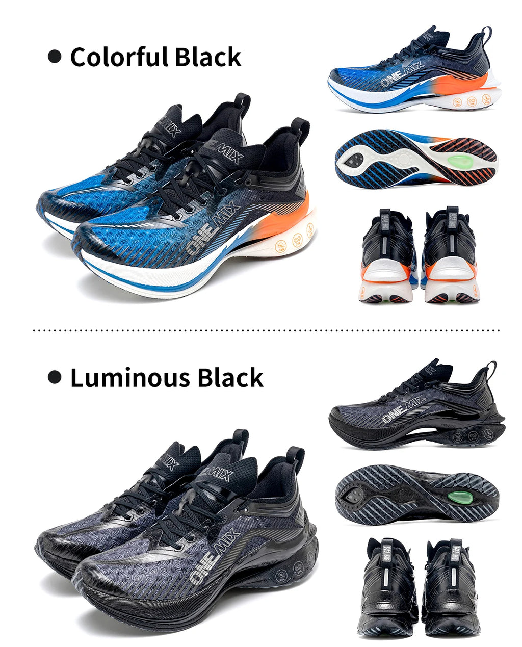 Chaussures trail ONEMIX – Plaque carbone, amorti, respirantes | Marathon & Running