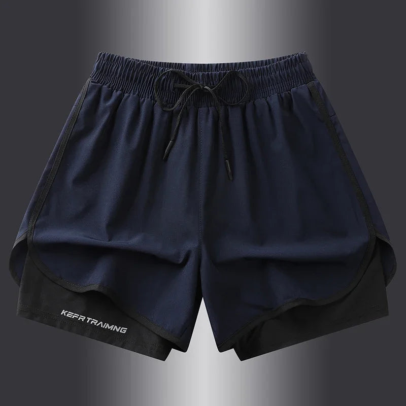 Short de sport double couche homme/femme – Anti-éblouissement, running & fitness