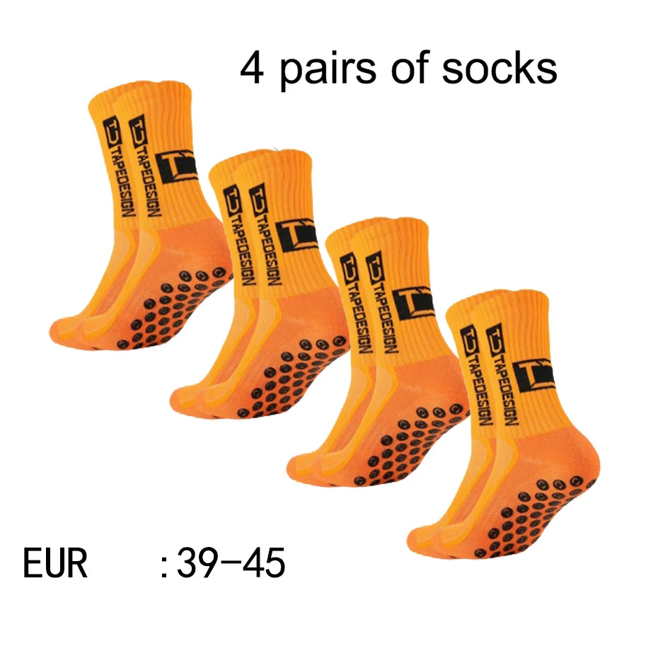 Chaussettes de sport antidérapantes – Lot de 4 paires, respirantes | Football & Trail