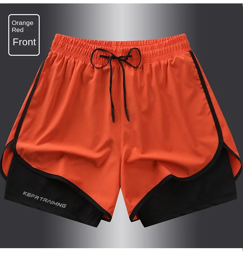 Short de sport double couche homme/femme – Anti-éblouissement, running & fitness