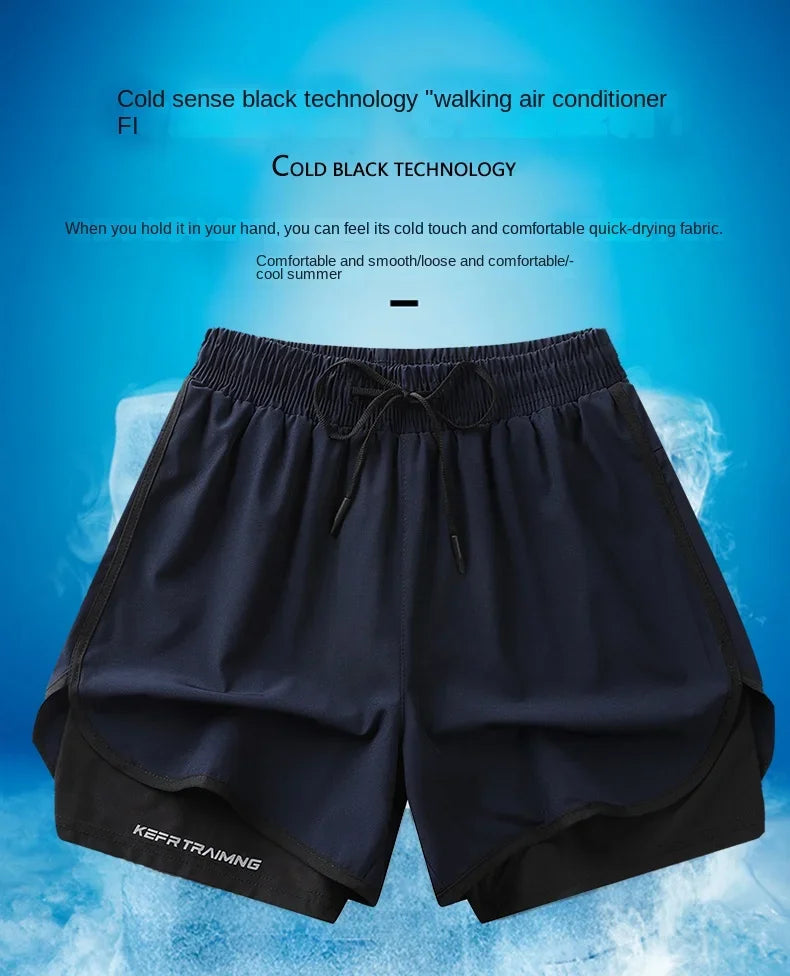 Short de sport double couche homme/femme – Anti-éblouissement, running & fitness