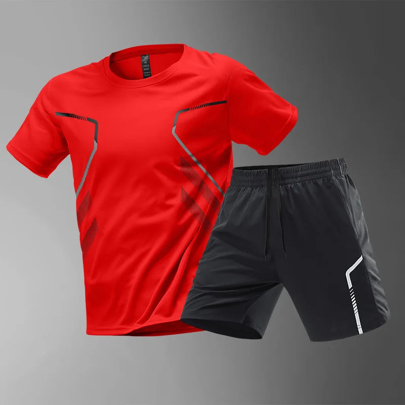 Ensemble de sport homme 2 pièces CHRLCK – T-shirt + Short, séchage rapide | Trail & Randonnée