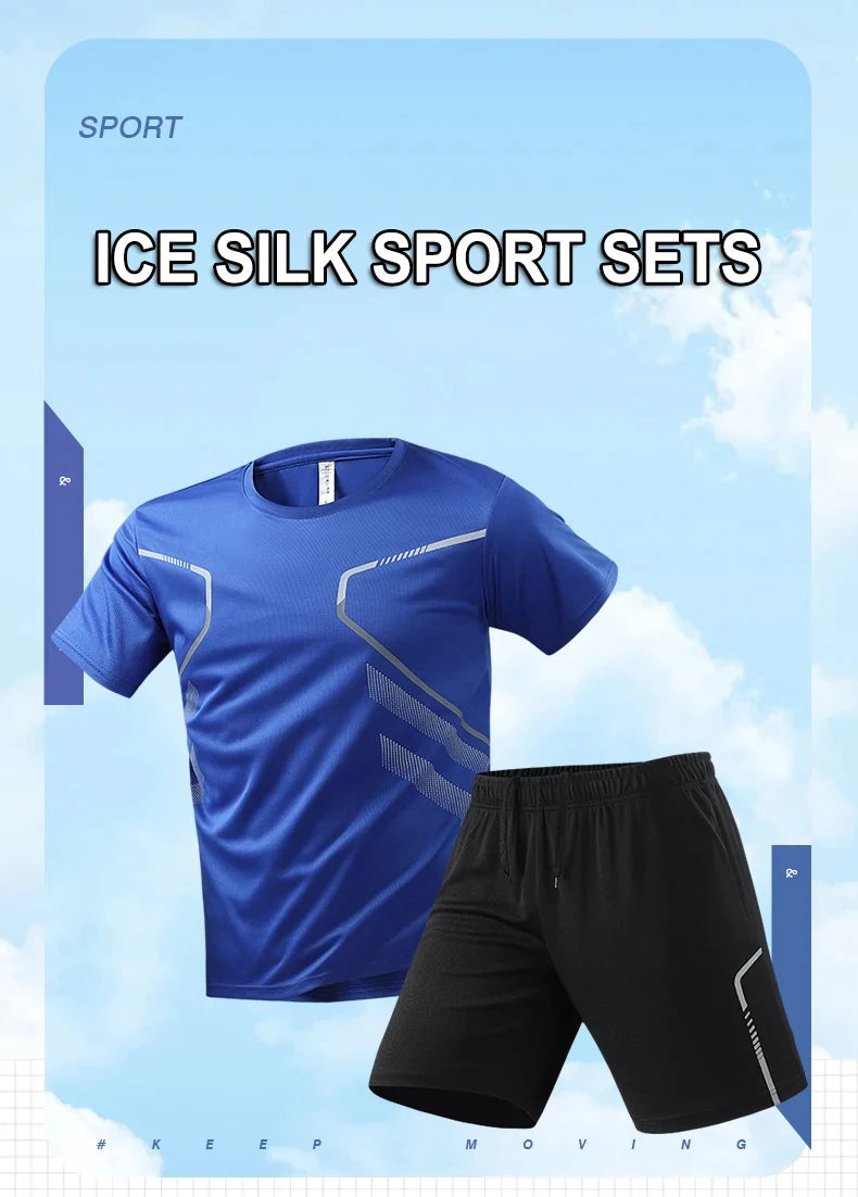 Ensemble de sport homme 2 pièces CHRLCK – T-shirt + Short, séchage rapide | Trail & Randonnée