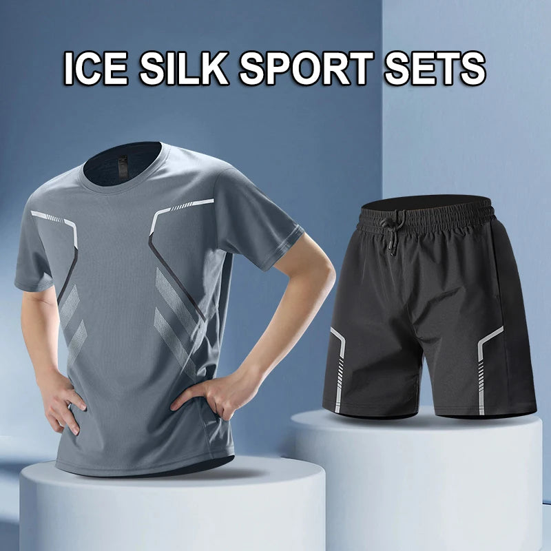 Ensemble de sport homme 2 pièces CHRLCK – T-shirt + Short, séchage rapide | Trail & Randonnée
