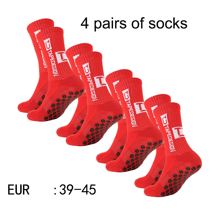 Chaussettes de sport antidérapantes – Lot de 4 paires, respirantes | Football & Trail