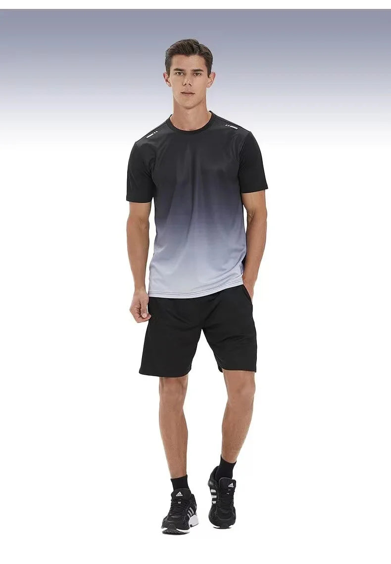 T-shirt de sport homme dégradé – Séchage rapide, fitness & running