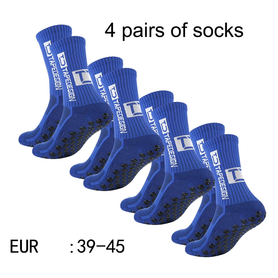 Chaussettes de sport antidérapantes – Lot de 4 paires, respirantes | Football & Trail