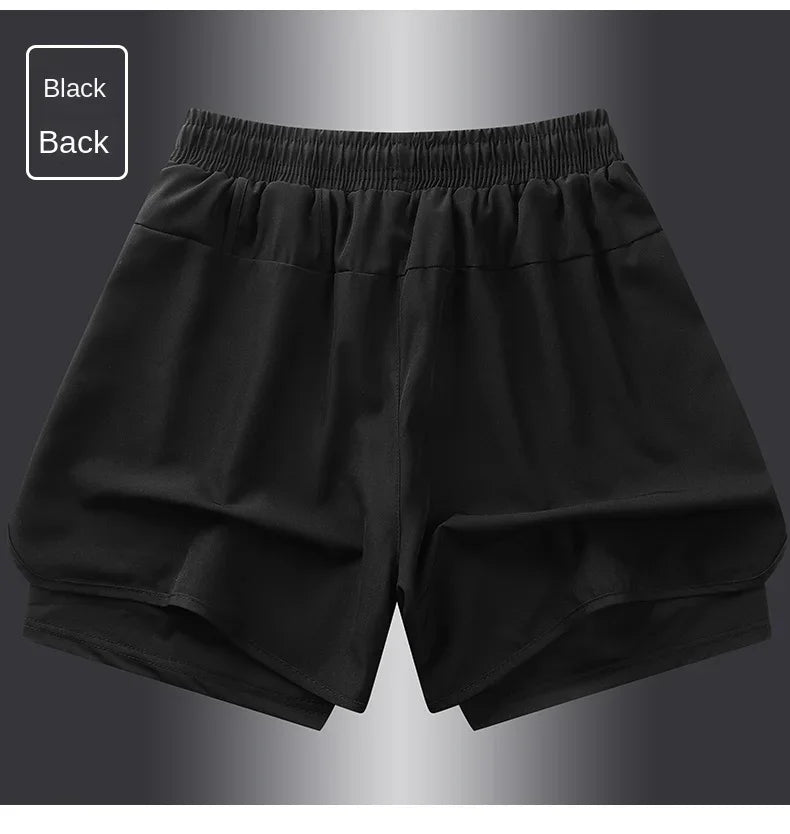 Short de sport double couche homme/femme – Anti-éblouissement, running & fitness