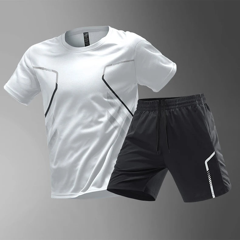 Ensemble de sport homme 2 pièces CHRLCK – T-shirt + Short, séchage rapide | Trail & Randonnée