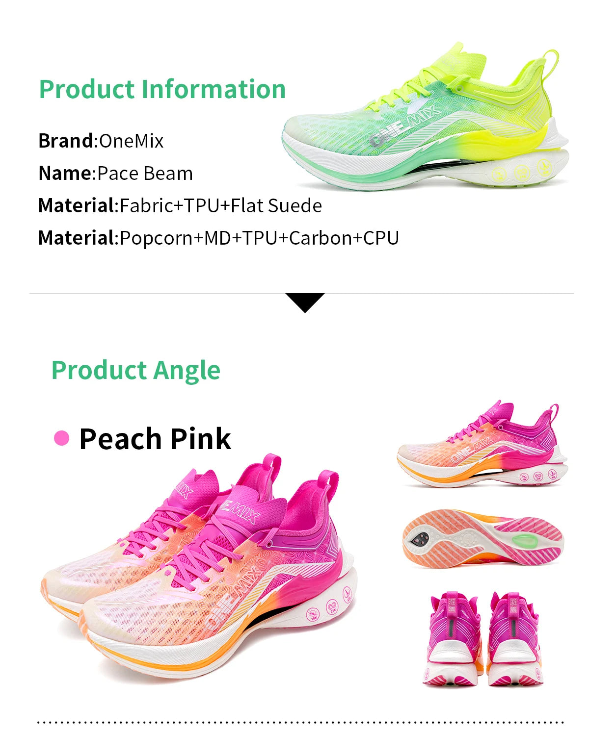 Chaussures trail ONEMIX – Plaque carbone, amorti, respirantes | Marathon & Running