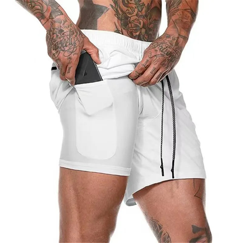 Short camouflage 2-en-1 homme – Séchage rapide, fitness & jogging