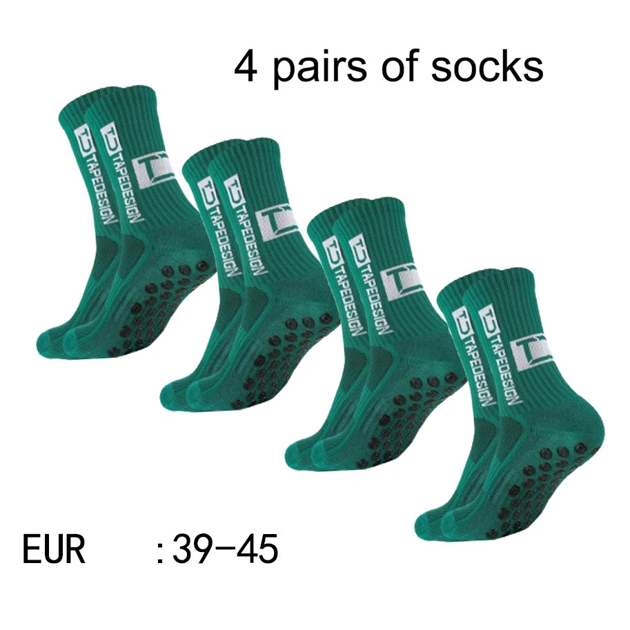 Chaussettes de sport antidérapantes – Lot de 4 paires, respirantes | Football & Trail