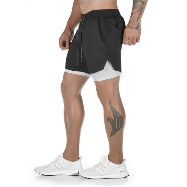 Short camouflage 2-en-1 homme – Séchage rapide, fitness & jogging