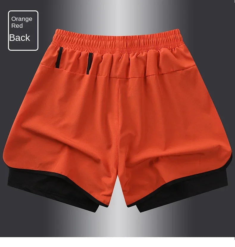 Short de sport double couche homme/femme – Anti-éblouissement, running & fitness