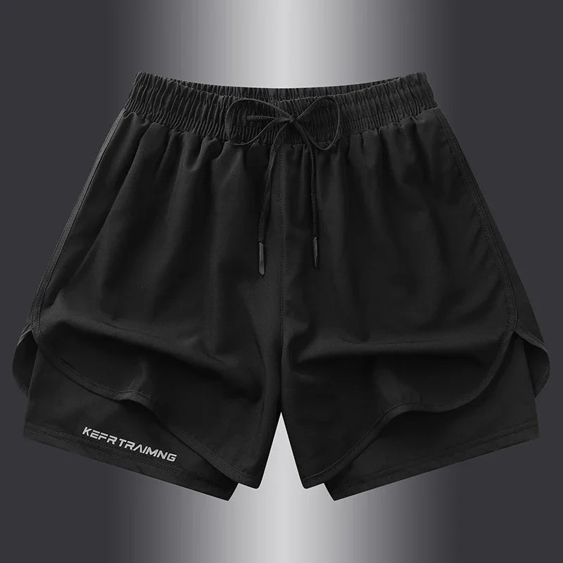 Short de sport double couche homme/femme – Anti-éblouissement, running & fitness